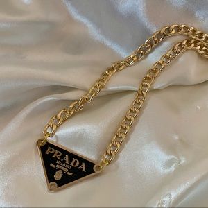Authentic Repurposed Black Vintage Prada Chain
